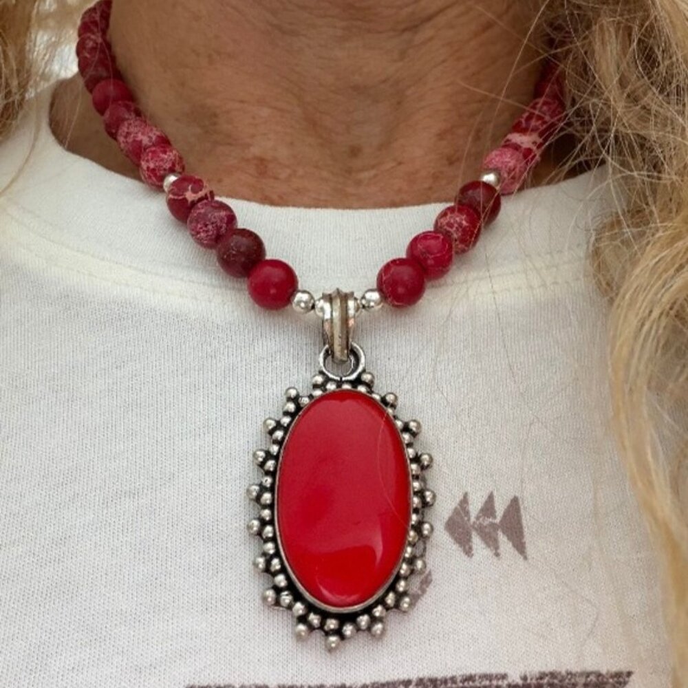 Red Coral Jasper Necklace